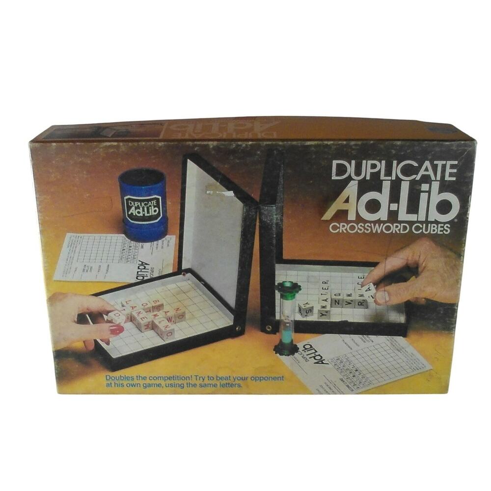 1976 Duplicate Ad-Lib Crossword Cubes Complete #2606 ES Lowe READ Vintage